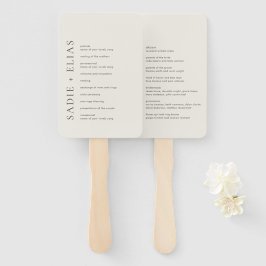 Abanico Programa de Boda Beige Elegante Tipografía Moderna