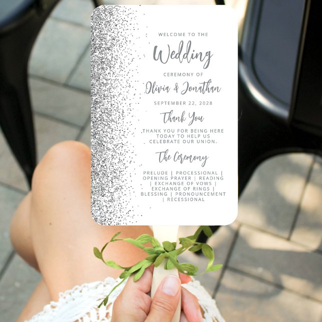 Abanico Programa de Boda Blanco con Letra Brillante Platea (Subido por el creador)