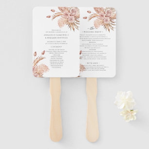 Abanico Programa de Boda Botánica Floral Pampas