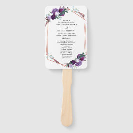 Abanico Programa de Boda Botánica Morada Floral Moderna