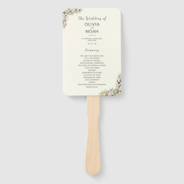 Abanico Programa de boda botánico