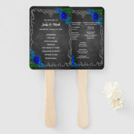 Abanico Programa de Boda Caída del Royal Blue Rosa Chalk B