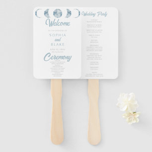 Abanico Programa de Boda Celestial en Fases minimalistas d