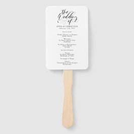 Abanico Programa de Boda Clásica de Caligrafía Elegante
