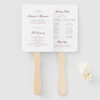 Abanico Programa de Boda Clásico con Letra Cursiva de Borg