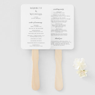 Abanico Programa de Boda Clásico en Blanco y Negro Moderno