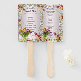 Abanico Programa de Boda Colorida Tulip Floral