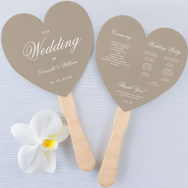 Abanico Programa de Boda con Caligrafía Elegante Corazón B (Subido por el creador)