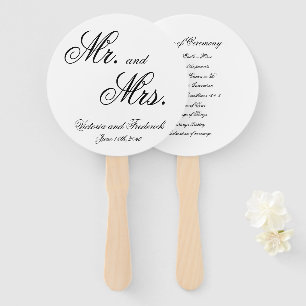 Abanico Programa de Boda con Caligrafía Elegante para Sr. 