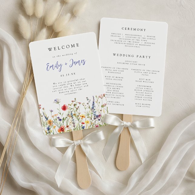 Abanico Programa de Boda con Flores Silvestres (Subido por el creador)