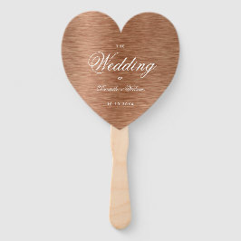 Abanico Programa de Boda con Letra Blanca Elegante Corazón