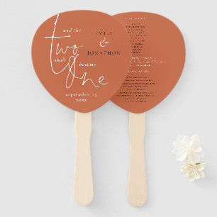 Abanico Programa de Boda con Letra de Terracota Cita Román