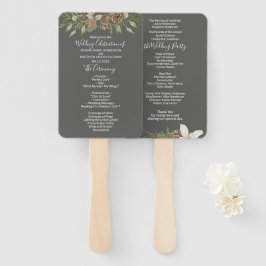 Abanico Programa de boda con letra elegante gris invierno