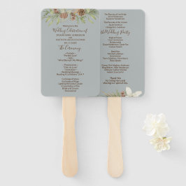 Abanico Programa de boda con letra elegante gris invierno