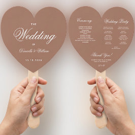 Abanico Programa de Boda con Letra en Cursiva Neutros Terr