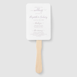 Abanico Programa de Boda con Letra Script Lavanda Polvorie