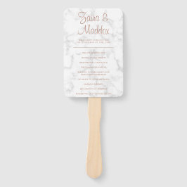 Abanico Programa de Boda con Letra Script Moderno Mármol R