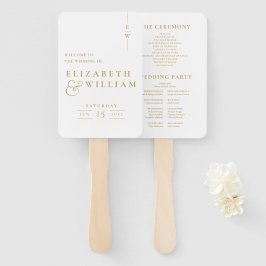Abanico Programa de Boda con Monograma Minimalista Elegant