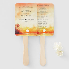 Abanico Programa de Boda con Puesta de Sol Tropical en Acu
