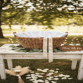 Abanico Programa de Boda con Tipografía Minimalista