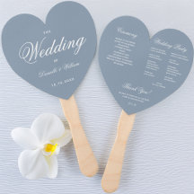 Programa de Boda Corazón Azul Polvo Escritura Eleg