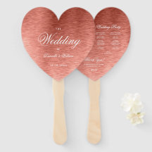 Programa de Boda Corazón con Caligrafía Rosa Dorad