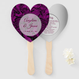 Abanico Programa de Boda Corazón de Purpura