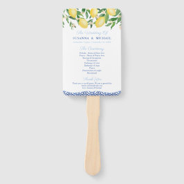 Abanico Programa de Boda de Acentos Azules Pálidos de Posi