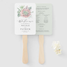 Programa de Boda de Acuarela Pastel Suculentas