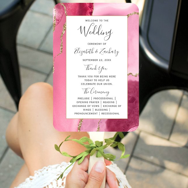 Abanico Programa de Boda de Ágata de Oro Rosa (Subido por el creador)