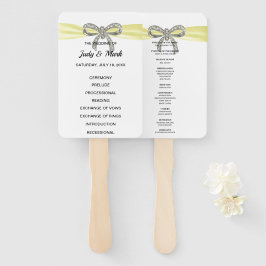 Abanico Programa de Boda de Amarillo de Diamante