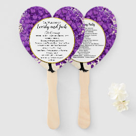 Abanico Programa de Boda de Árbol de Hojas de Corazón Ultr