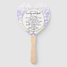 Abanico Programa de Boda de Árbol de Hojas de Lavanda