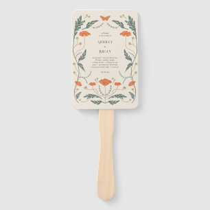 Abanico Programa de Boda de Art Nouveau Vintage