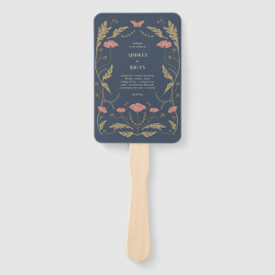 Abanico Programa de Boda de Art Nouveau Vintage