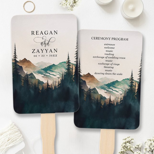 Abanico Programa de Boda de Bosque de Pino de Montaña Acua (Subido por el creador)