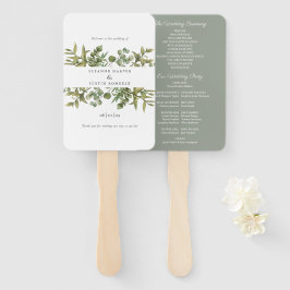 Abanico Programa de Boda de Bosque Eucalyptus Greenery