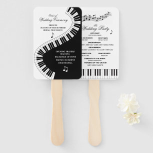 Abanico Programa de Boda de Cayos de Cosas de Piano para M