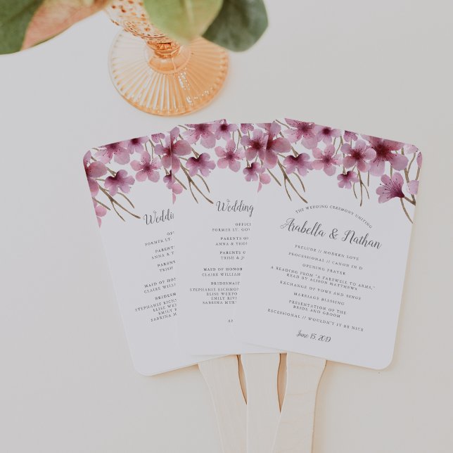 Abanico Programa de Boda de Cerezo en Flor (Subido por el creador)