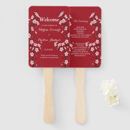 Abanico Programa de Boda de Cerezo en Flor