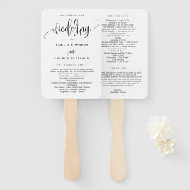 Abanico Programa de Boda de CÓLOR EDITABLE con caligrafía 