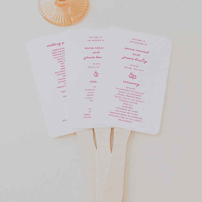 Abanico Programa de Boda de Doodle Rosa (Subido por el creador)