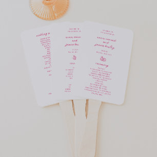 Abanico Programa de Boda de Doodle Rosa