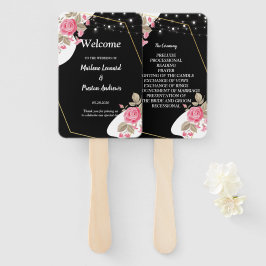 Abanico Programa de Boda de Elegancia Moderna con Flores R