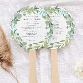 Abanico Programa de Boda de Eucalyptus Wreath