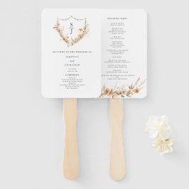 Abanico Programa de Boda de Flor Silvestre Acuarela Meloco