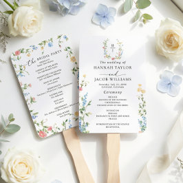 Abanico Programa de Boda de Flor Silvestre Elegante