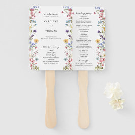 Abanico Programa de Boda de Flor Silvestre Salvaje y Capri