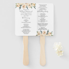 Abanico Programa de Boda de Floral Beige