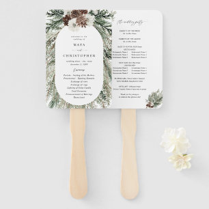 Abanico Programa de Boda de Floral y Pino de Invierno 2
